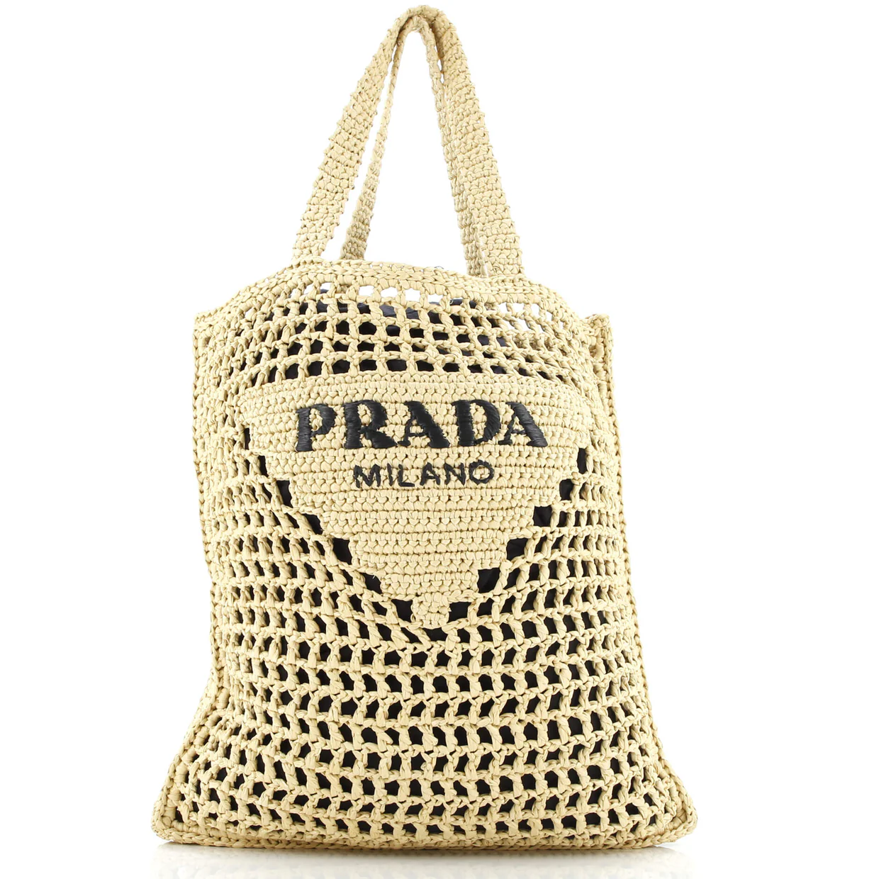 Triangle Logo Open Tote Raffia - Deep Luxury