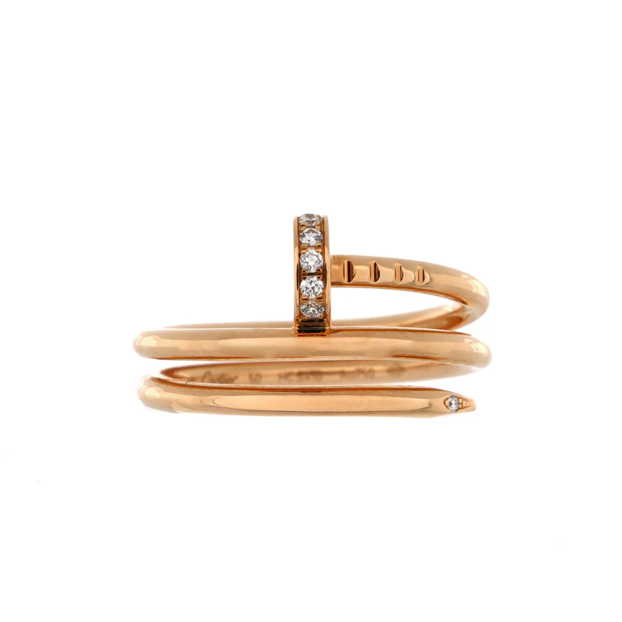 Juste un Clou Double Ring 18K Rose Gold and Diamonds Small - Deep Luxury