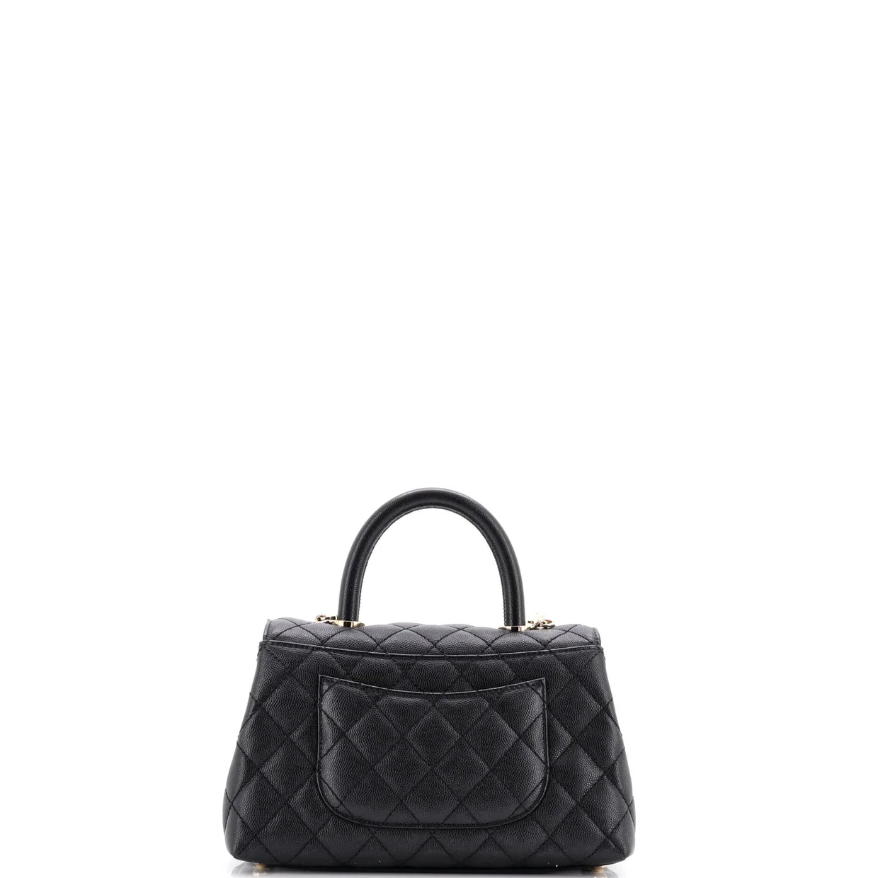 Coco Top Handle Bag Quilted Caviar Mini - Deep Luxury