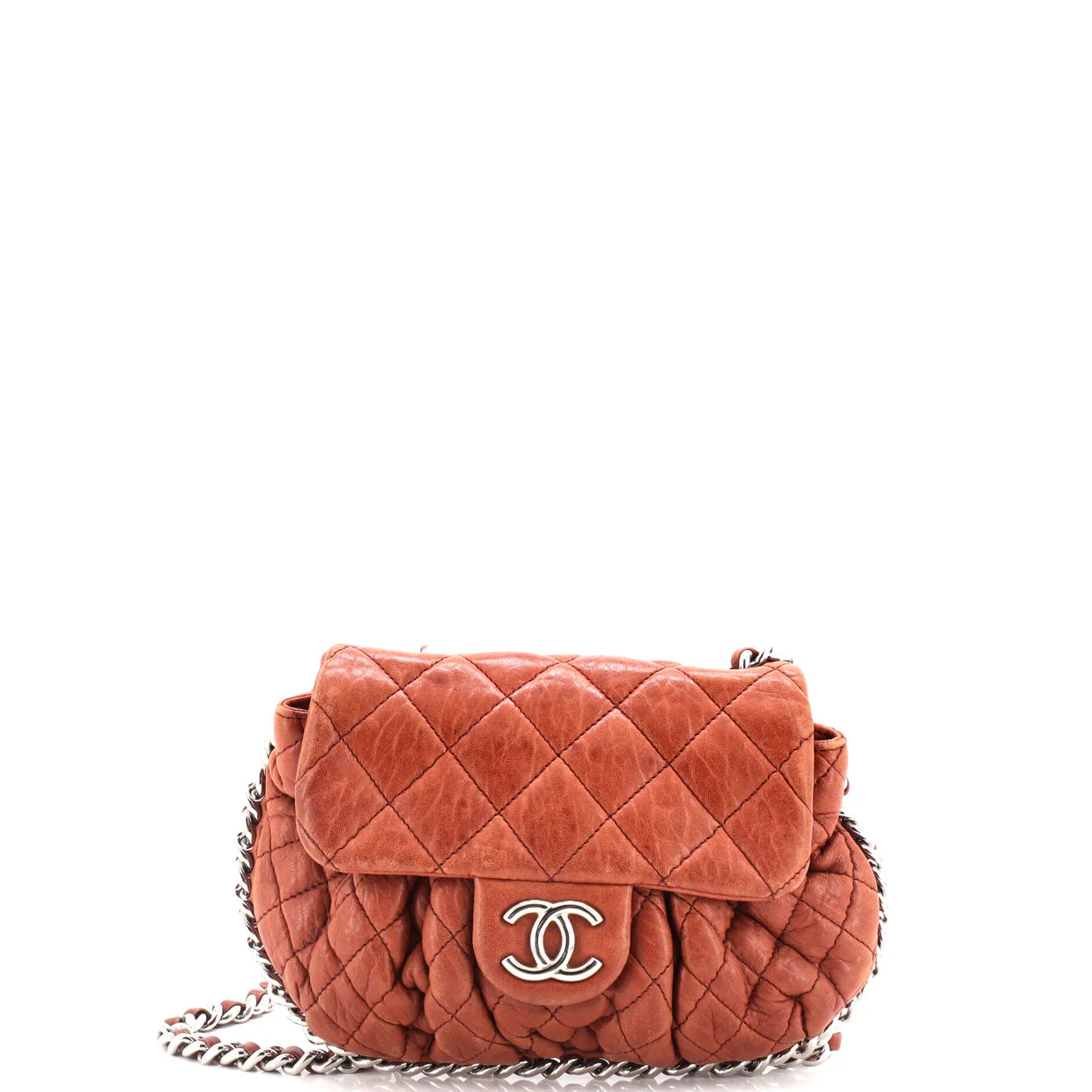 Chain Around Flap Bag Quilted Leather Small - Deep Luxury