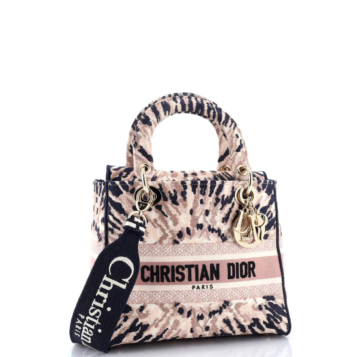 Lady D-Lite Bag Embroidered Canvas Medium - Deep Luxury
