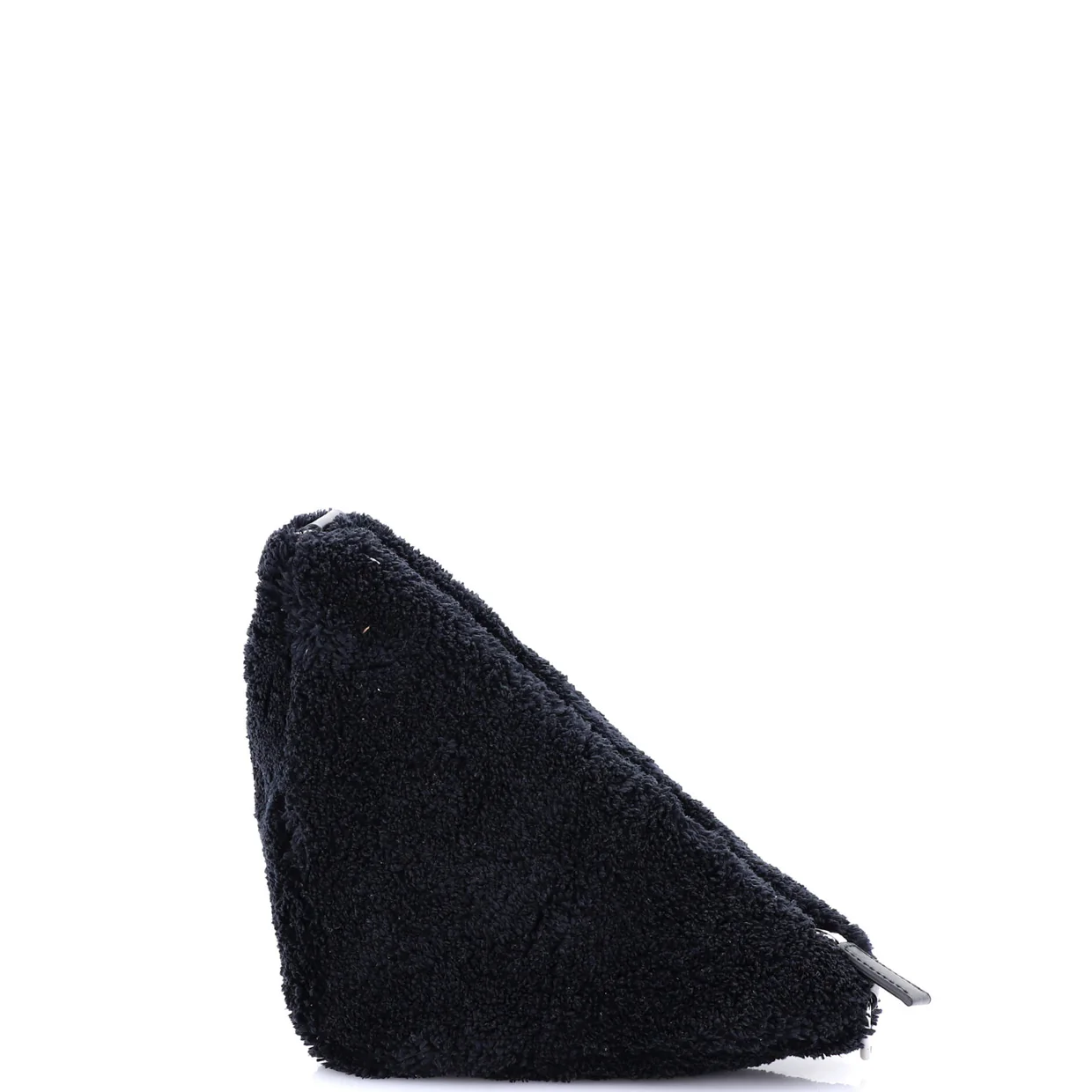 Triangle Logo Zip Crossbody Bag Terry Cloth Small - Deep Luxury