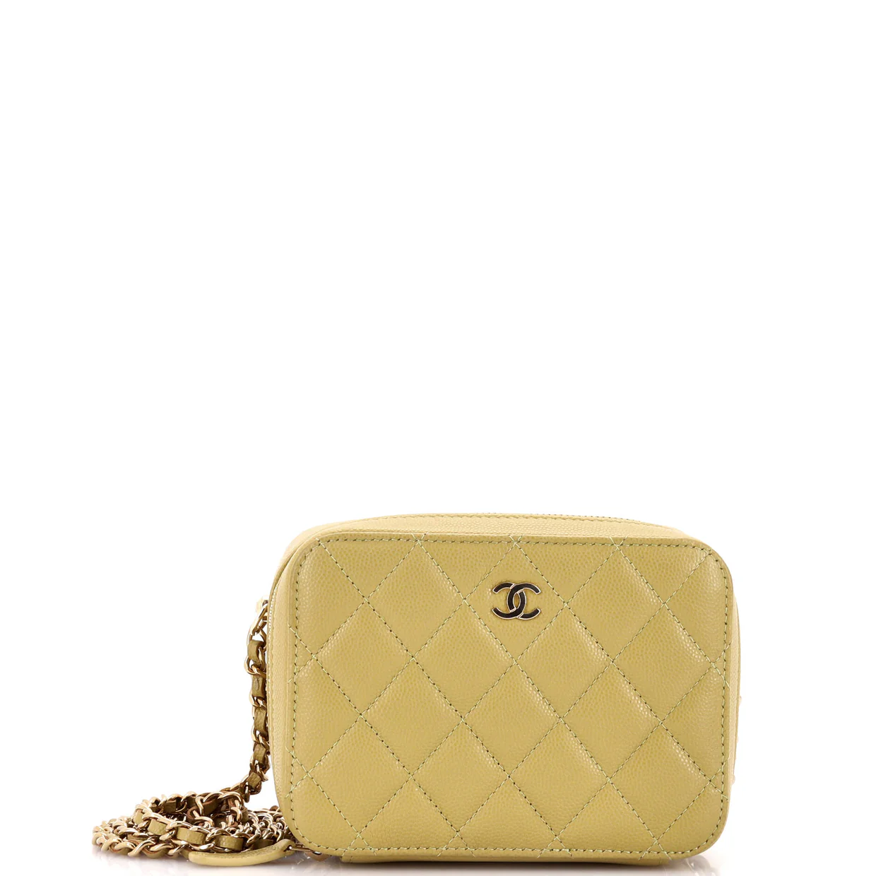 Square CC Chain Camera Bag Quilted Caviar Mini - Deep Luxury