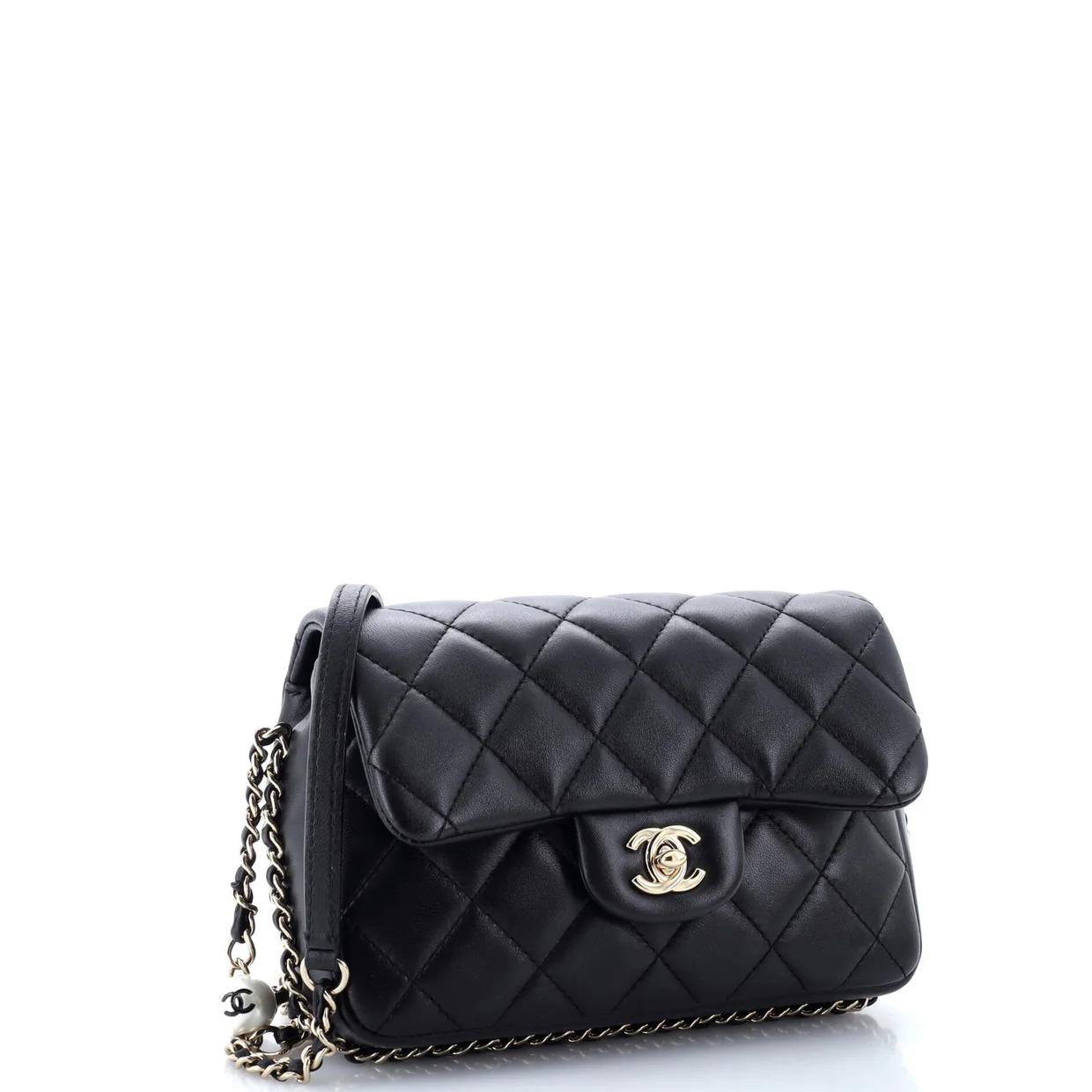 My Precious Pearls Chain Flap Bag Quilted Lambskin Medium - Deep Luxury