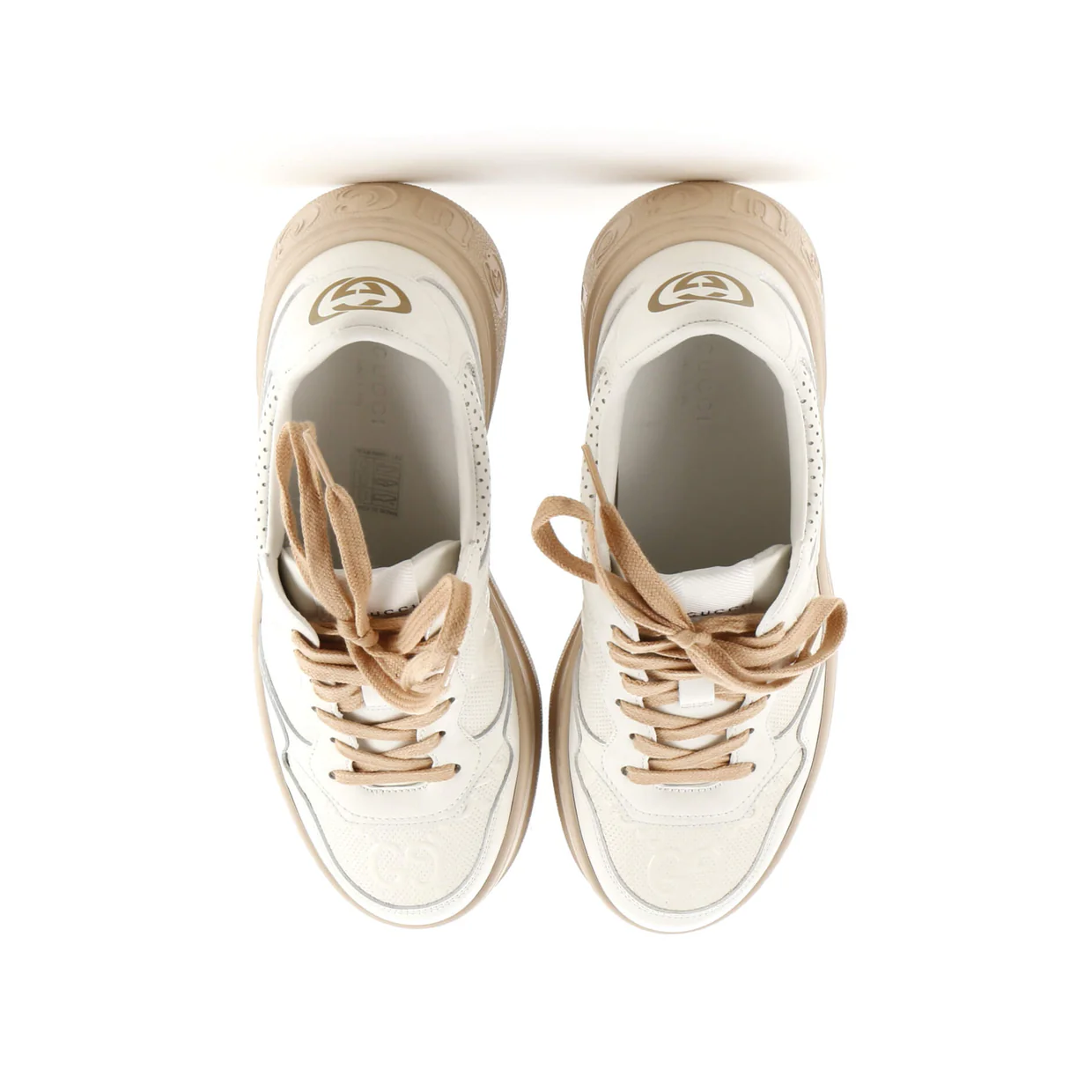 Chunky B Sneakers GG Embossed Perforated Leather - Deep Luxury