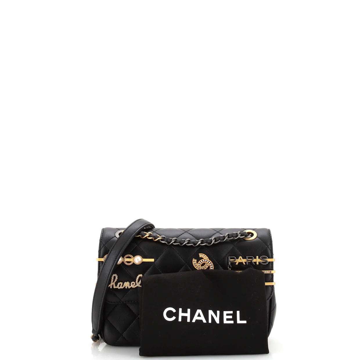 Coco Clips Flap Bag Embellished Quilted Lambskin Small - Deep Luxury