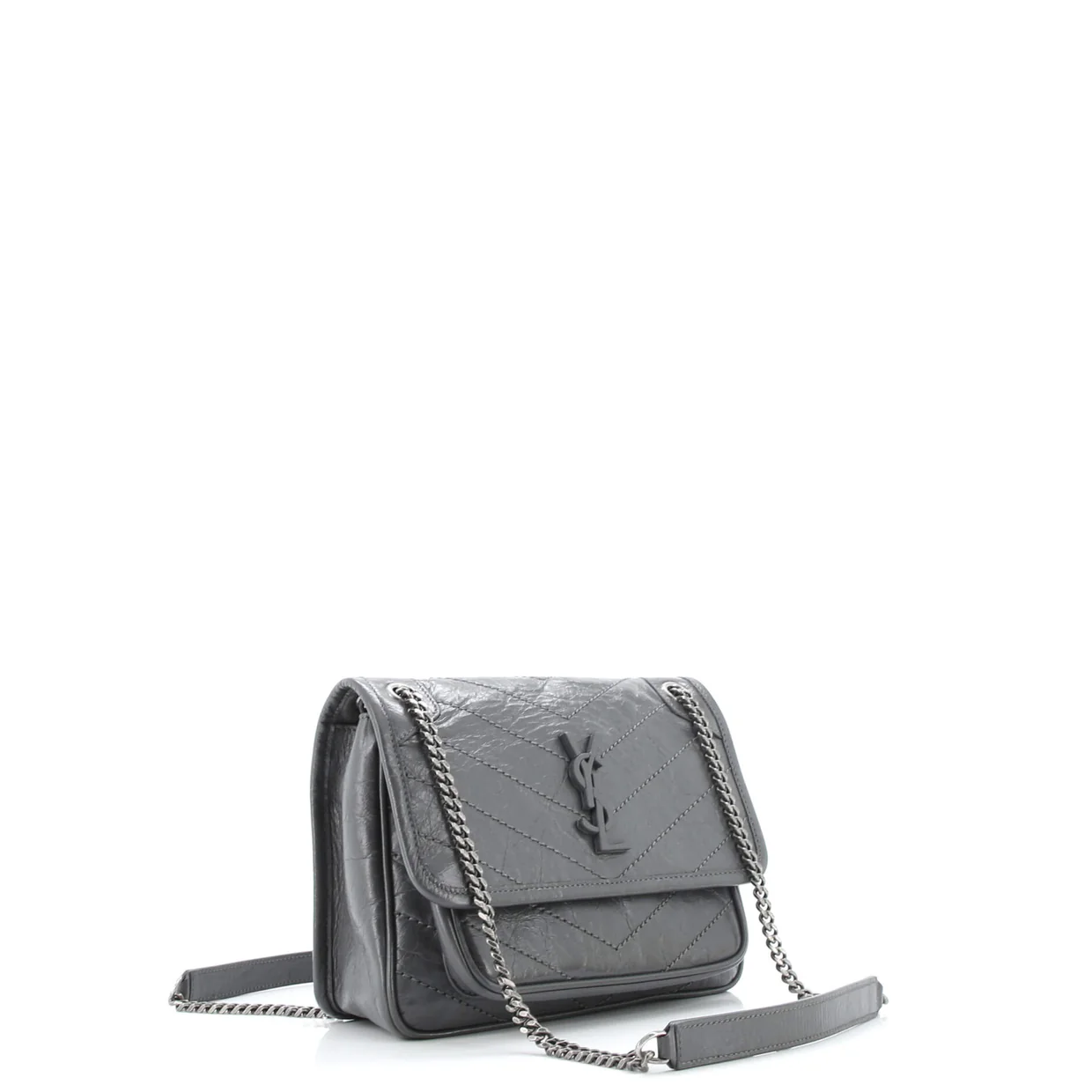 Niki Chain Flap Bag Matelasse Chevron Leather Baby - Deep Luxury