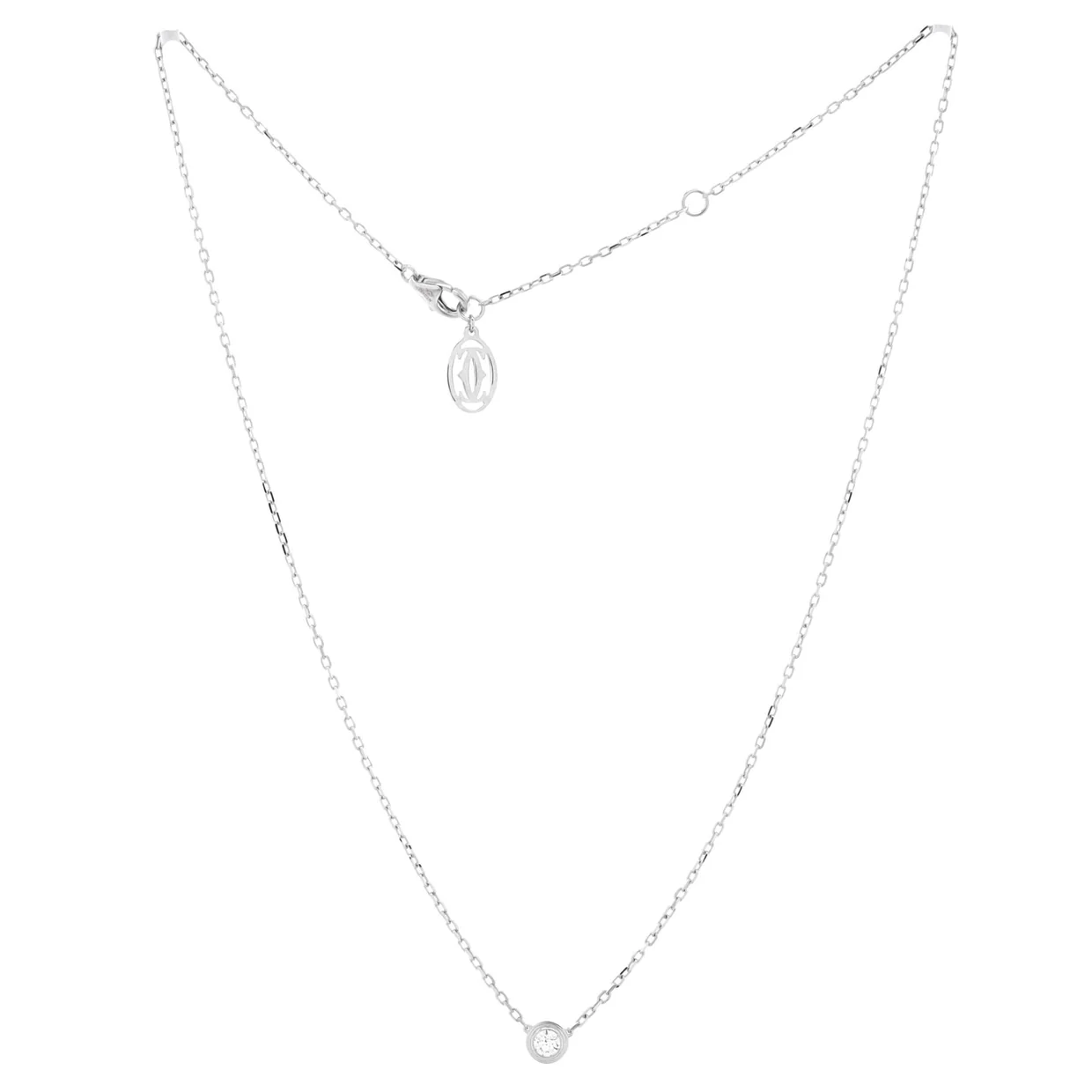 Cartier D'Amour Pendant Necklace 18K White Gold with Diamond Large - Deep Luxury