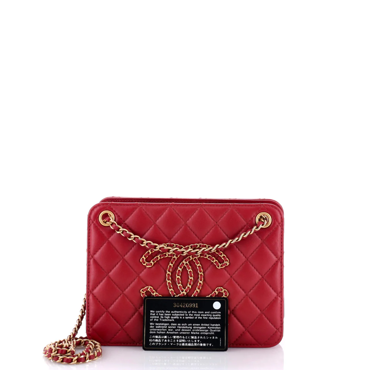 Once Upon a Time Chain CC Accordion Tote Quilted Calfskin Small - Deep Luxury