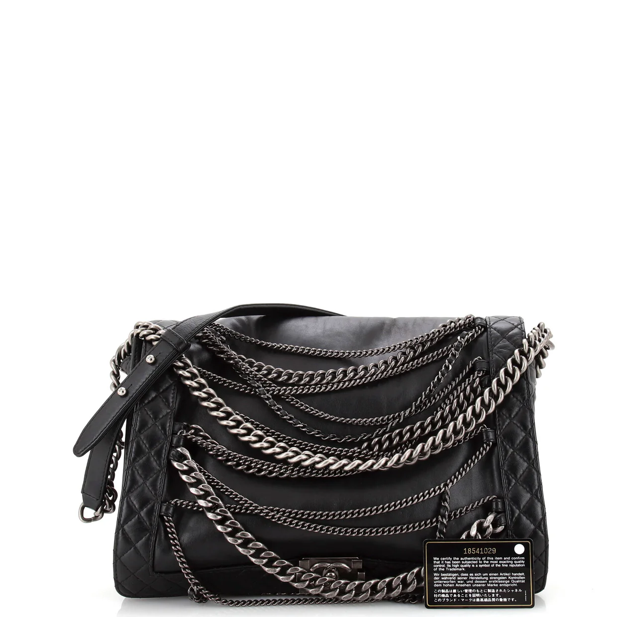 Boy Flap Bag Enchained Lambskin XL - Deep Luxury