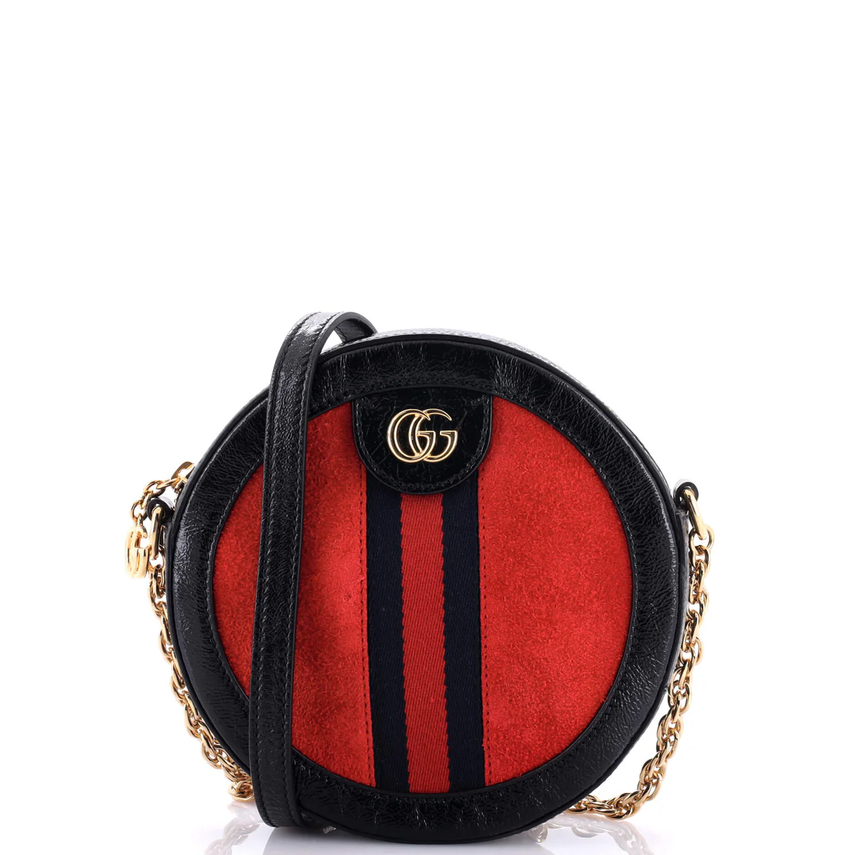 Ophidia Round Shoulder Bag Suede Mini - Deep Luxury