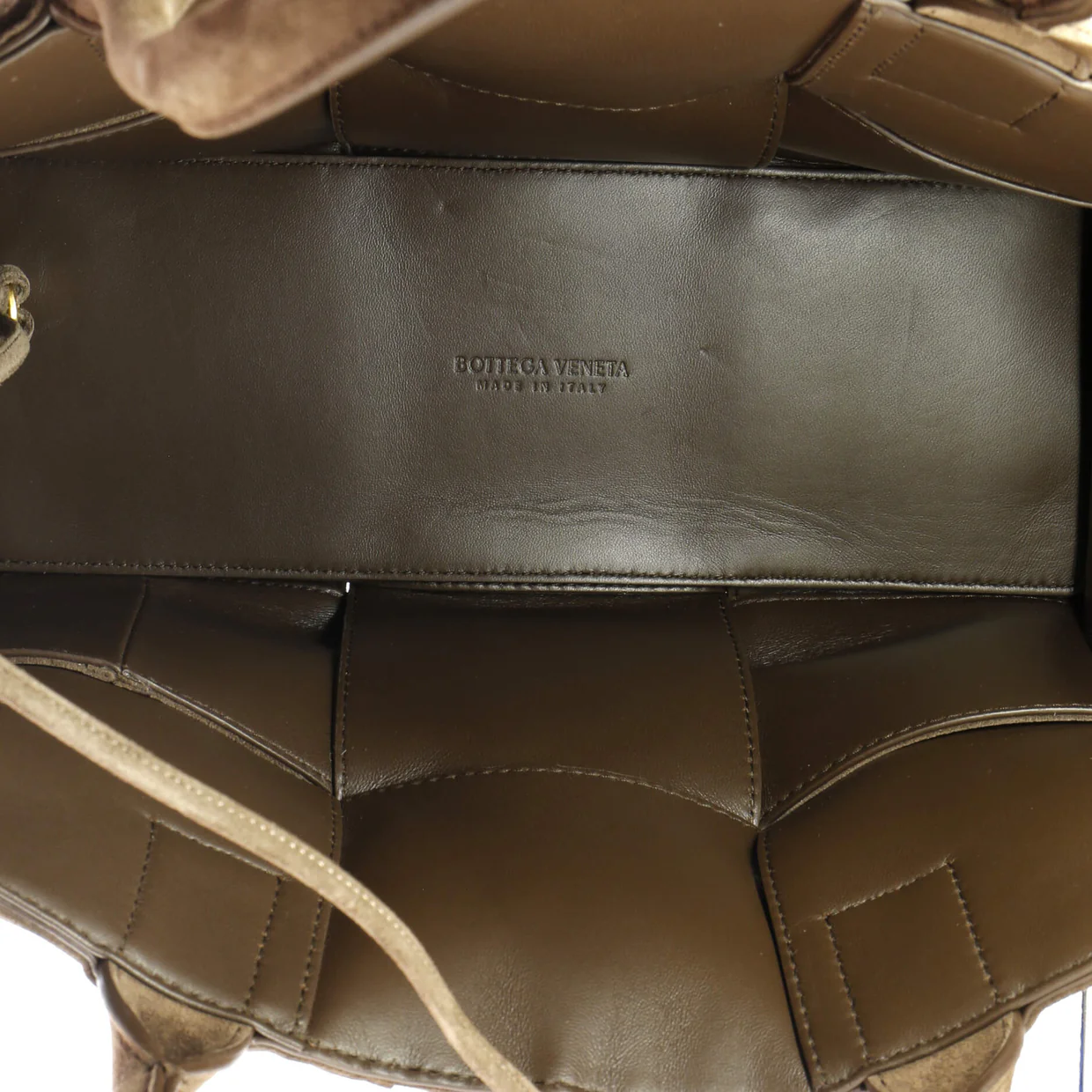 Arco Tote Maxi Intrecciato Plisse Suede Small - Deep Luxury