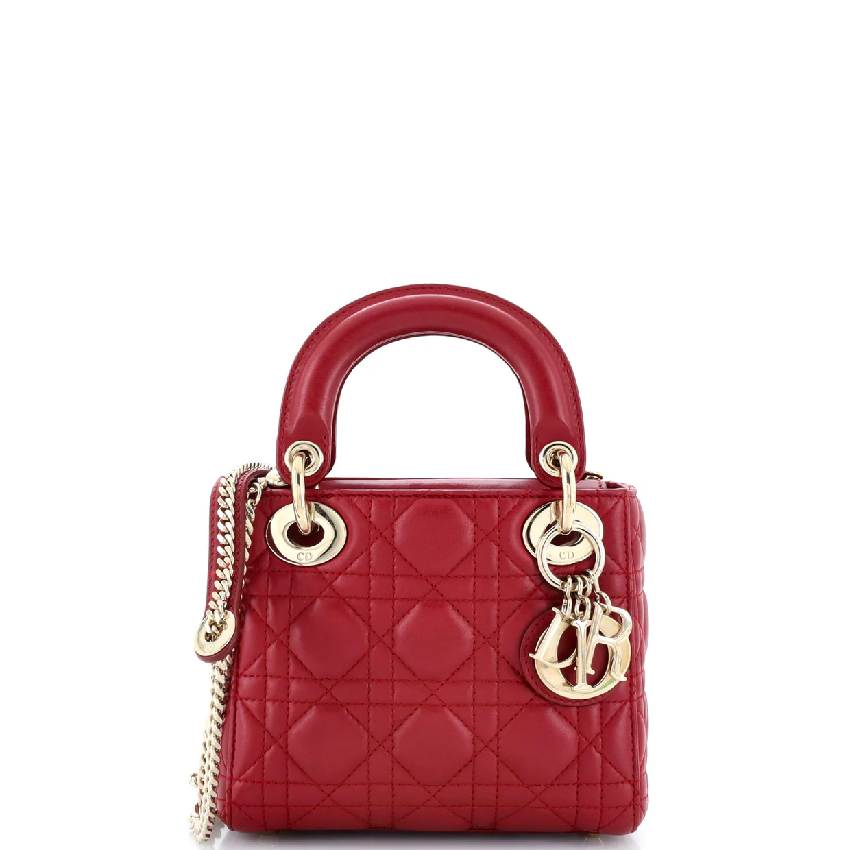 Lady Dior Chain Bag Cannage Quilt Lambskin Mini - Deep Luxury
