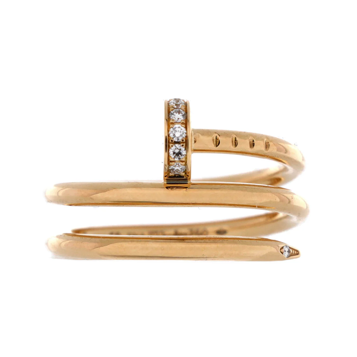 Juste un Clou Double Ring 18K Yellow Gold and Diamonds Small - Deep Luxury