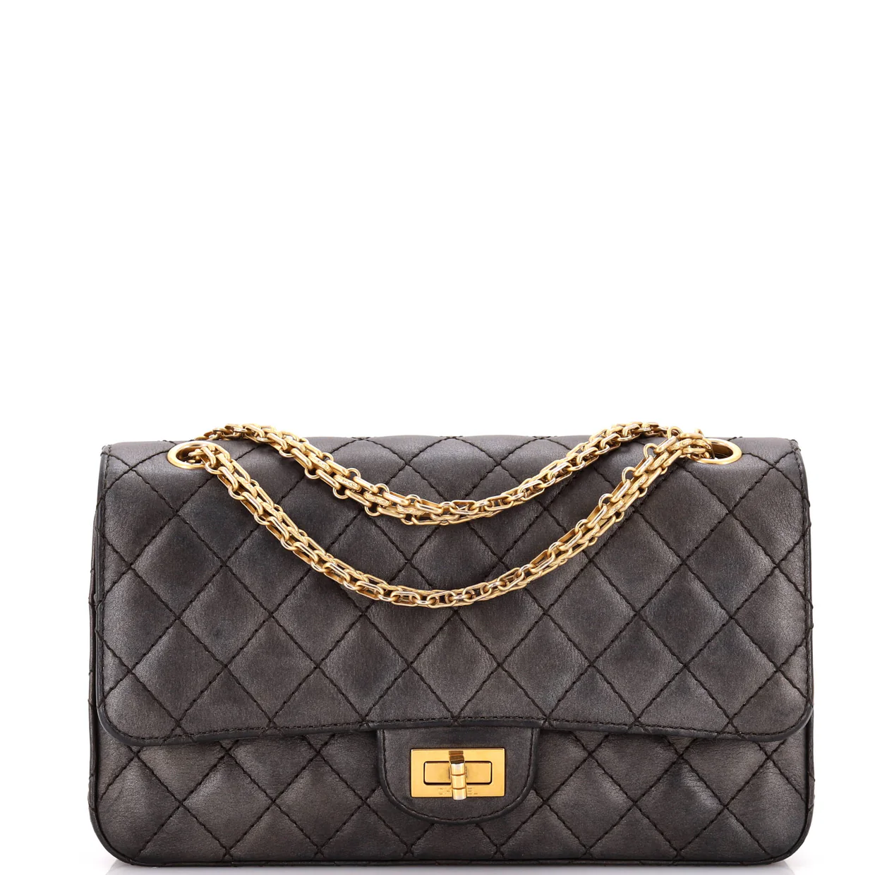 Reissue 2.55 Flap Bag Quilted Aged Calfskin 225 - Deep Luxury
