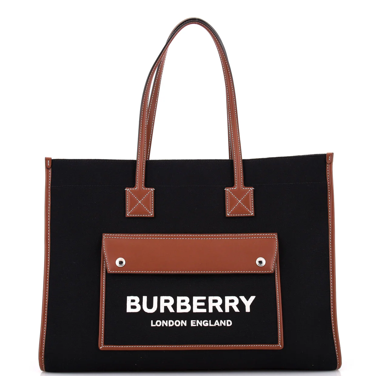 Freya Shopping Tote Canvas with Leather Medium - Deep Luxury