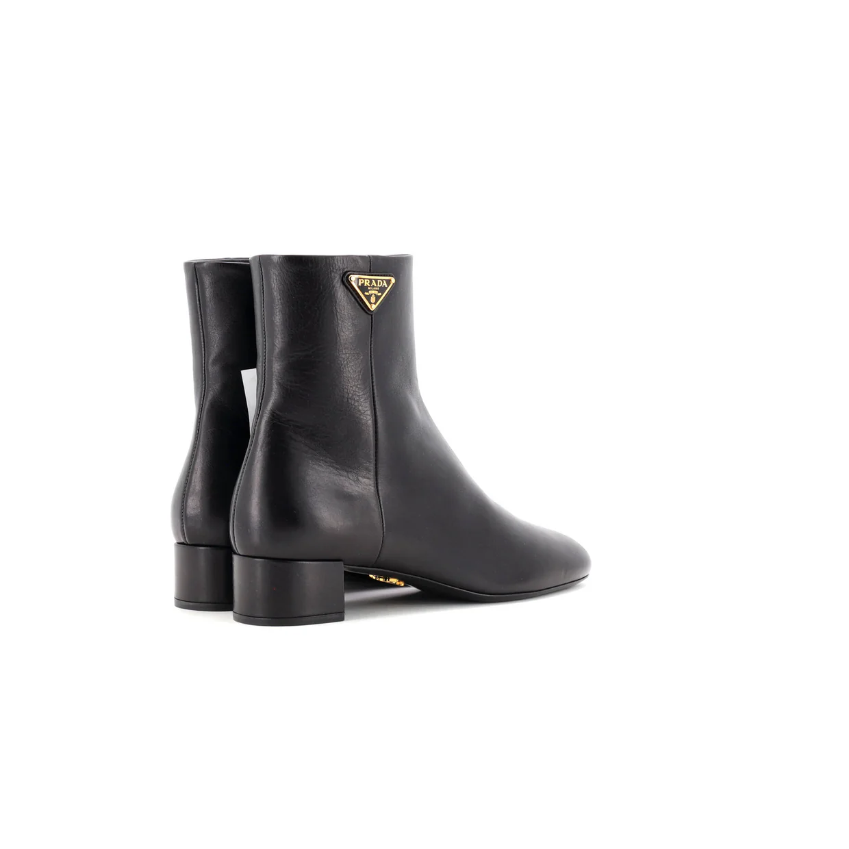 Women's Triangle Logo Ankle Boots Leather - Deep Luxury