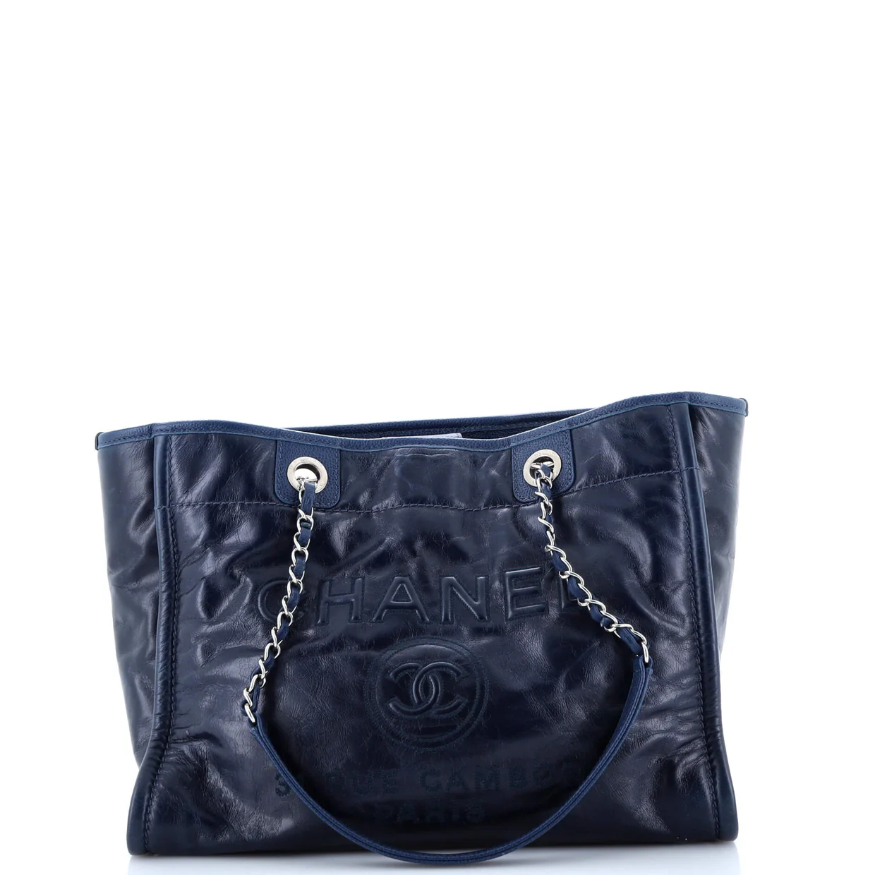 Deauville Tote Glazed Calfskin Small - Deep Luxury