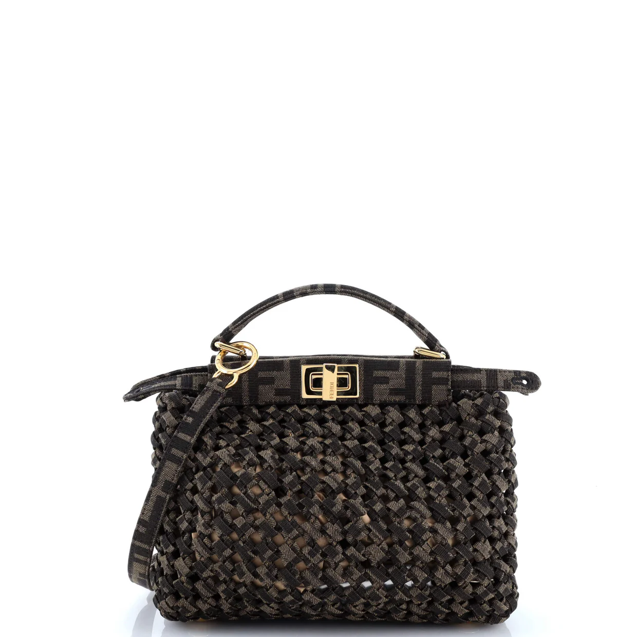 Peekaboo Bag Woven Zucca Canvas Mini - Deep Luxury