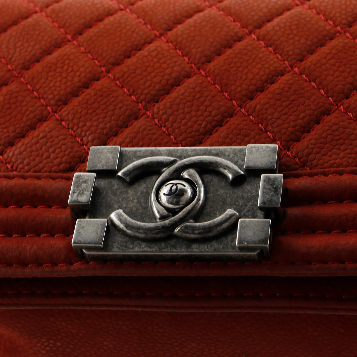 Boy Flap Bag Quilted Matte Caviar Small - Deep Luxury