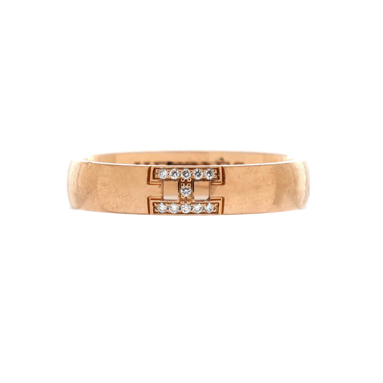 Ever Herakles Wedding Band Ring 18K Rose Gold with Diamonds - Deep Luxury