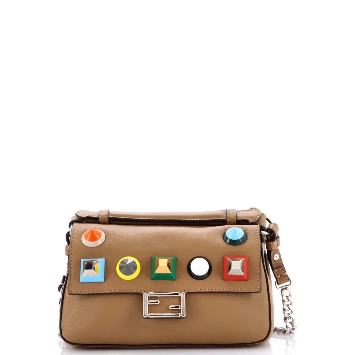 Double Baguette Studded Leather Micro - Deep Luxury