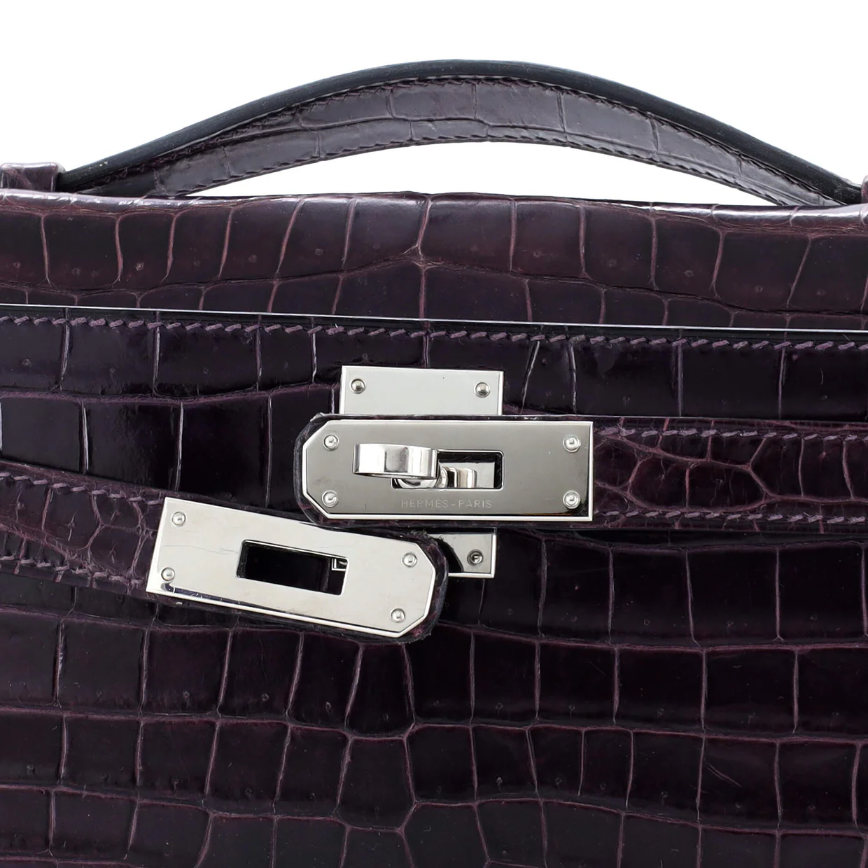 Kelly Cut Pochette Porosus Crocodile - Deep Luxury