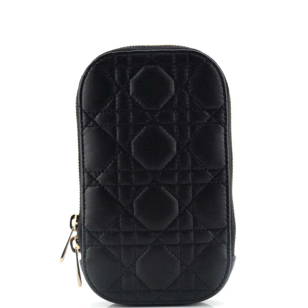 Lady Dior Phone Holder on Chain Cannage Quilt Lambskin - Deep Luxury