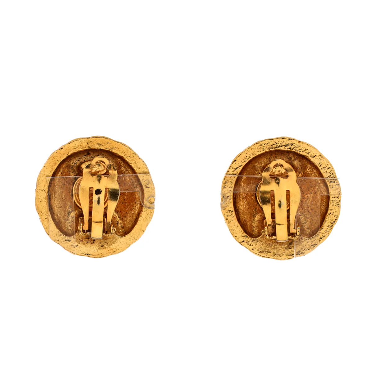 Vintage CC Round Clip-On Earrings Metal - Deep Luxury