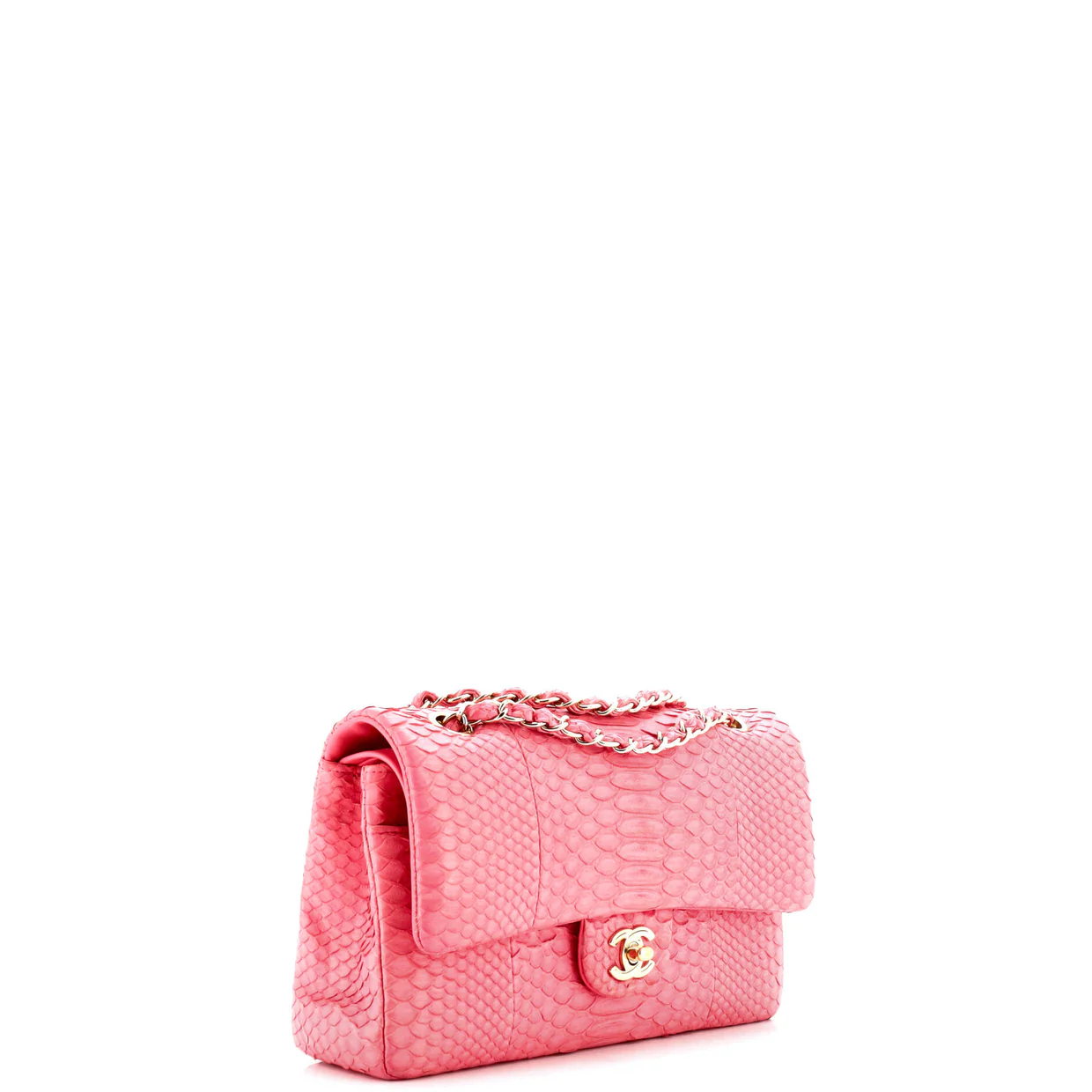 Classic Double Flap Bag Python Medium - Deep Luxury