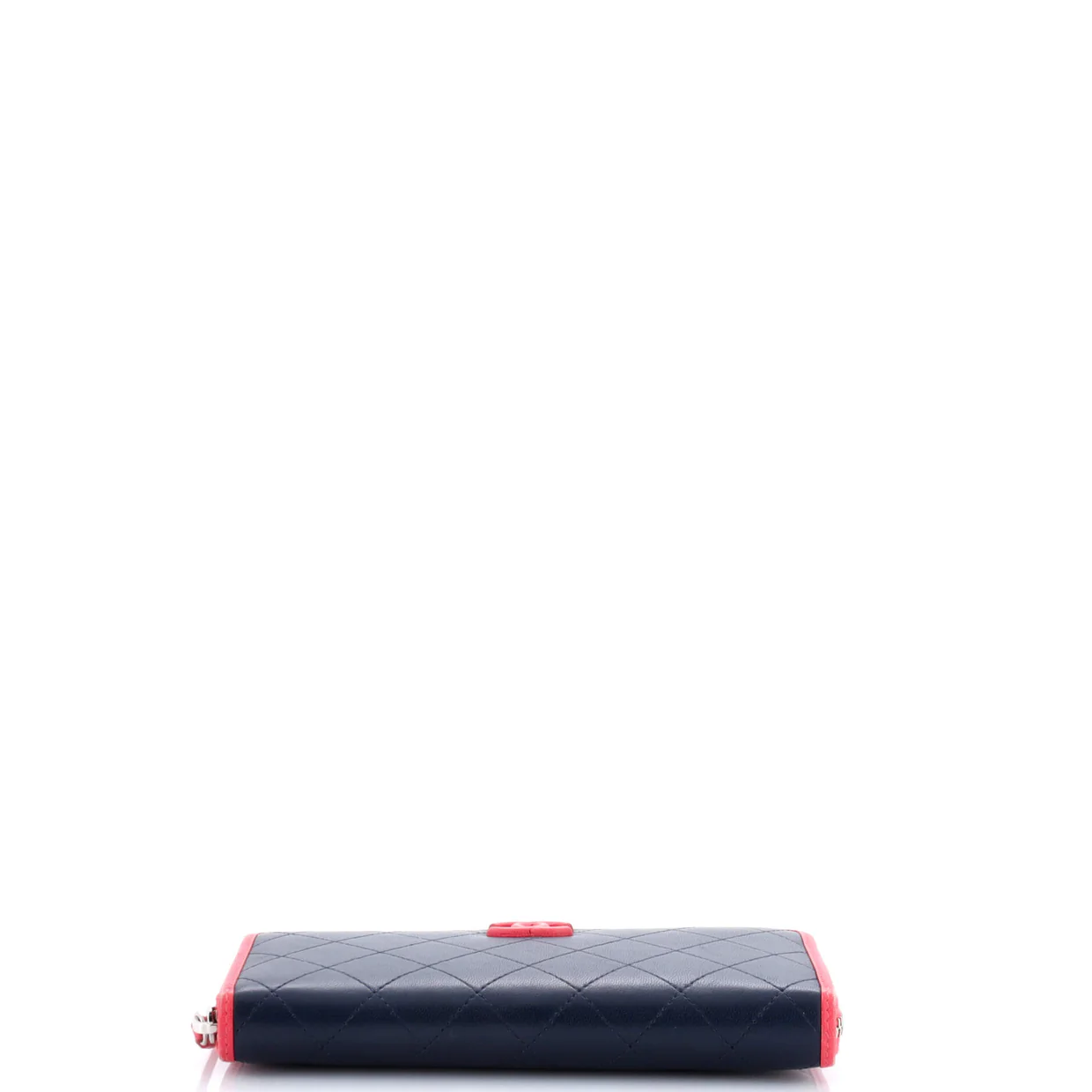 CC Zip Around Wallet Stitched Lambskin Long - Deep Luxury
