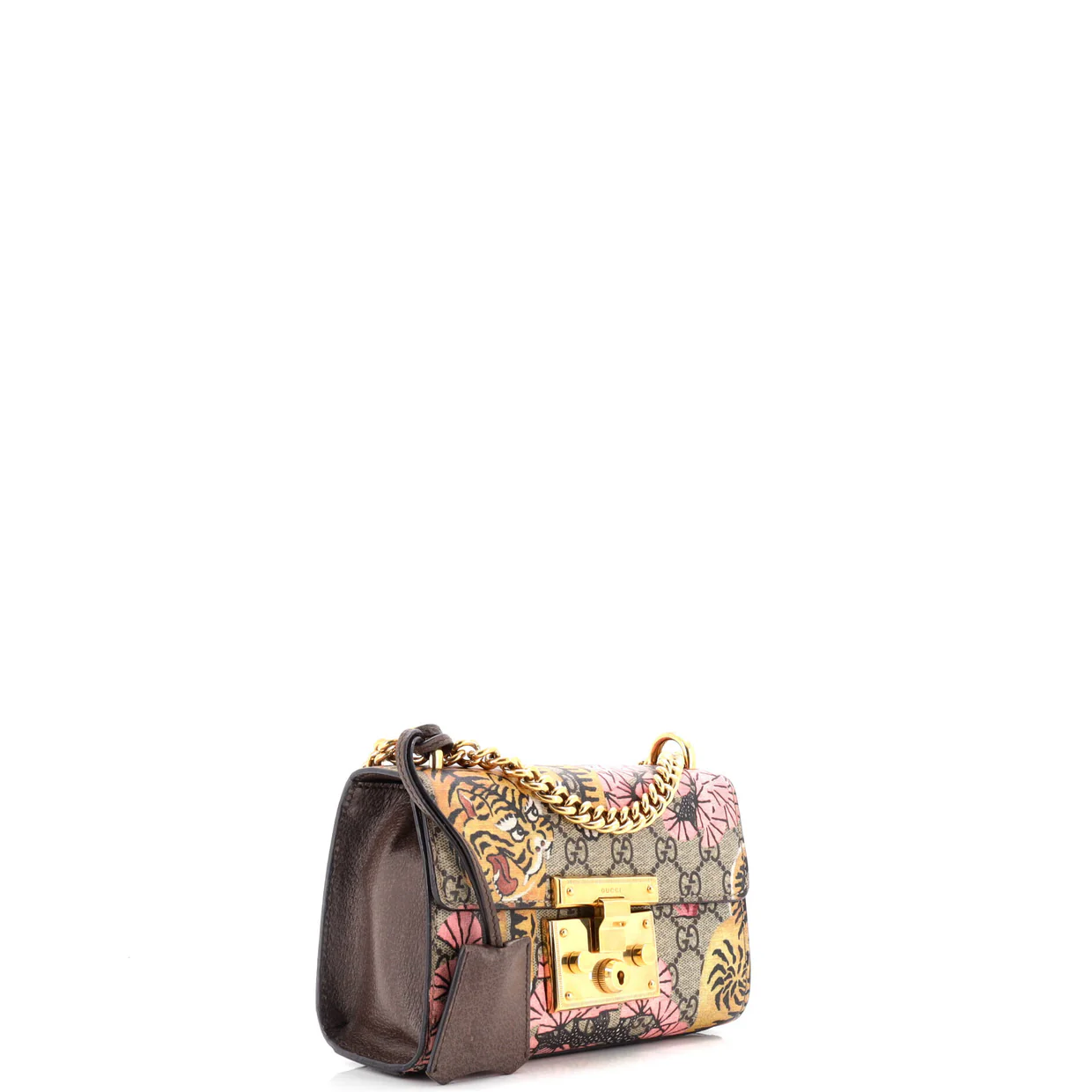 Padlock Shoulder Bag Bengal Print GG Coated Canvas Small - Deep Luxury