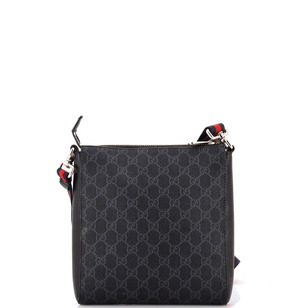 Web Strap Front Zip Messenger Bag GG Coated Canvas Small - Deep Luxury