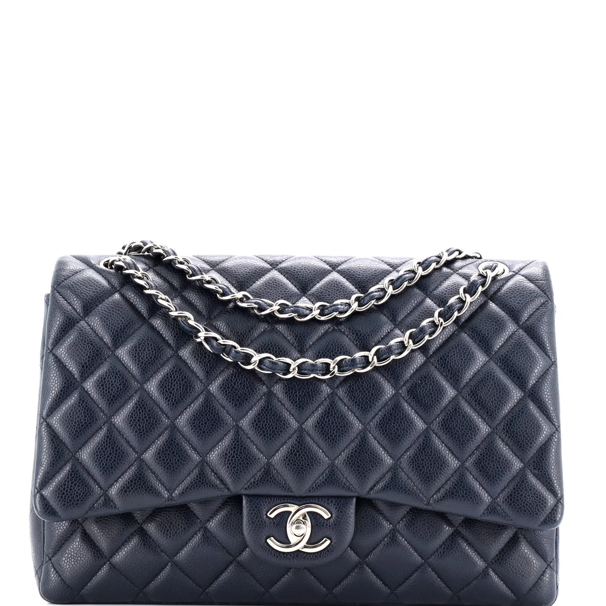 Classic Double Flap Bag Quilted Caviar Maxi - Deep Luxury