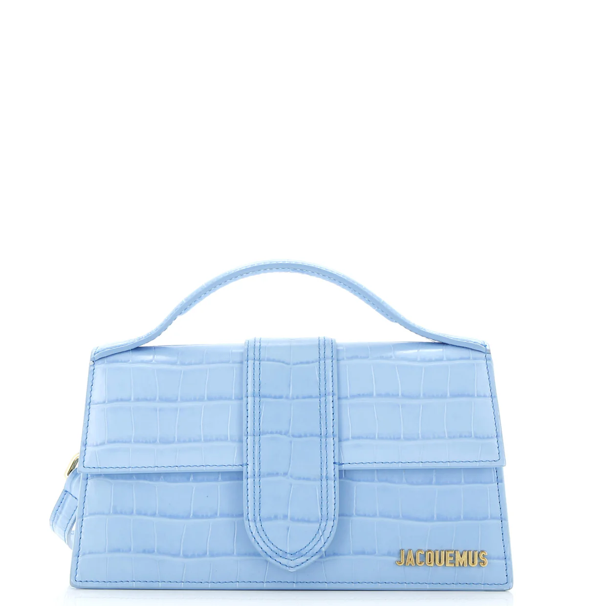 Le Grand Bambino Flap Bag Crocodile Embossed Leather - Deep Luxury