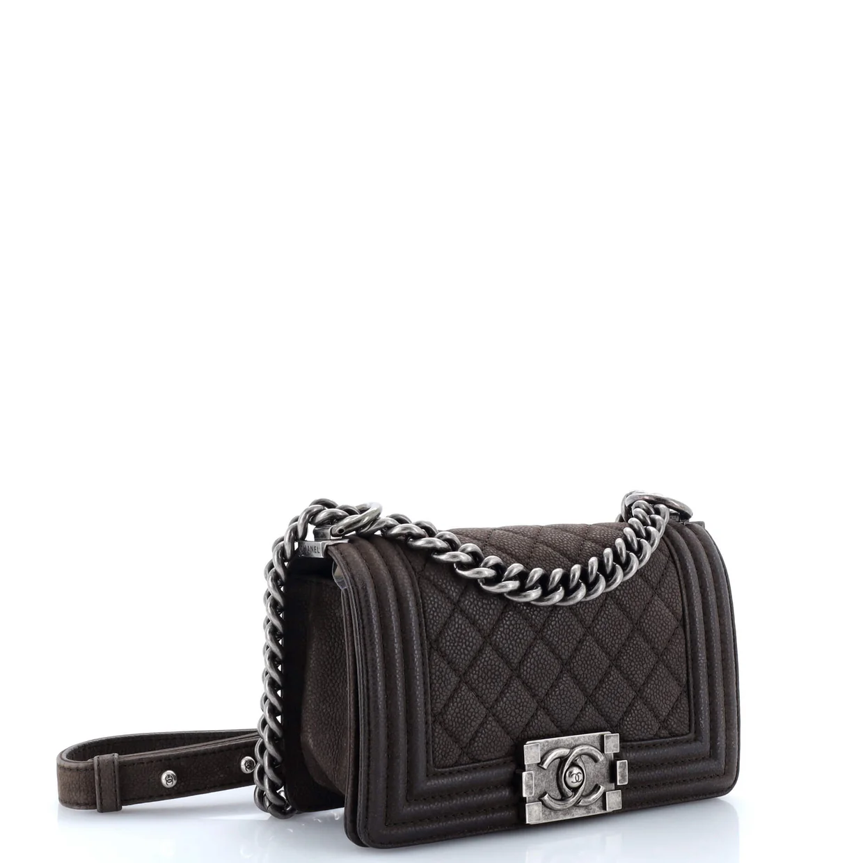 Boy Flap Bag Quilted Matte Caviar Small - Deep Luxury