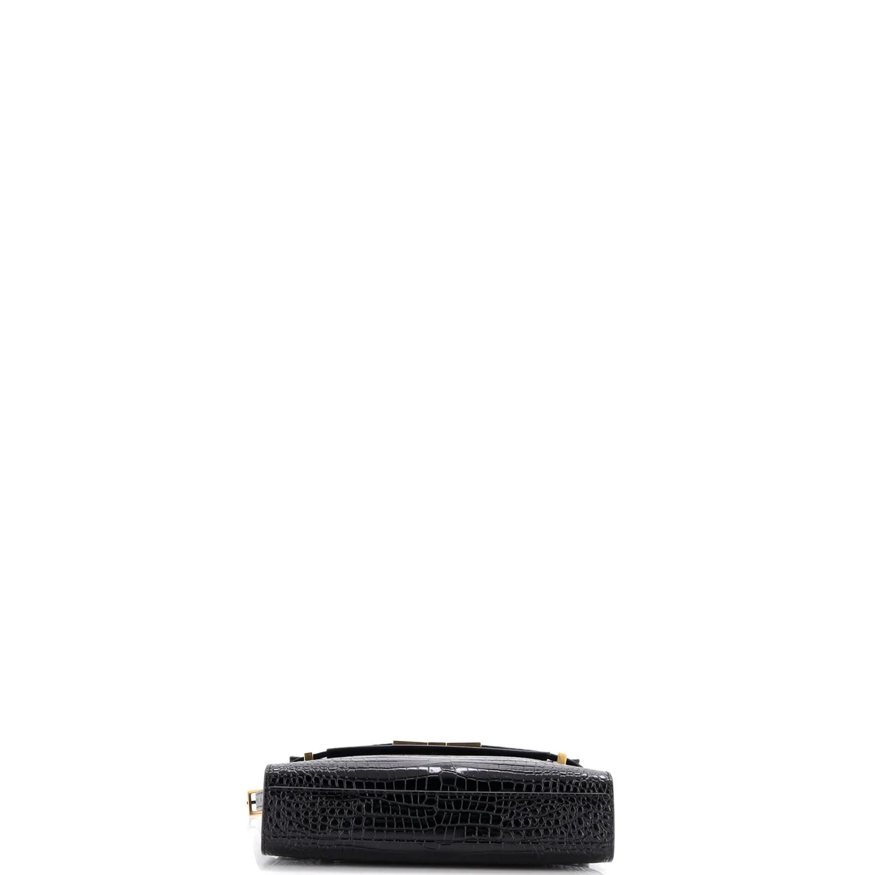 Manhattan Shoulder Bag Crocodile Embossed Leather Small - Deep Luxury