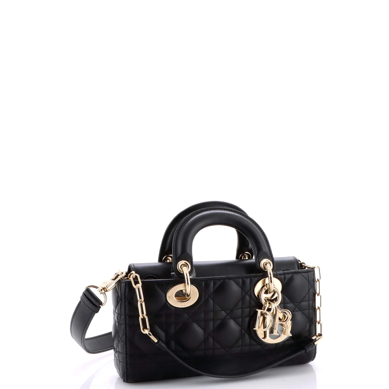Lady D-Joy Bag Cannage Quilt Lambskin Small - Deep Luxury
