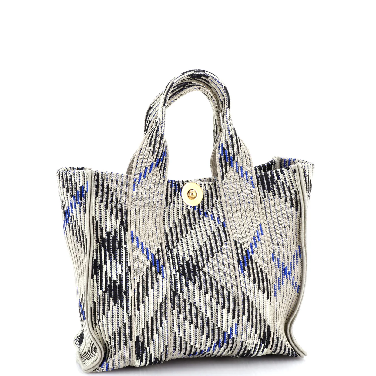 Convertible Shopper Tote Knit Check Jacquard Mini - Deep Luxury