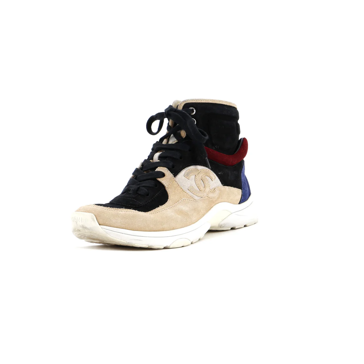 Women's CC High-Top Sneakers Suede and Leather - Deep Luxury