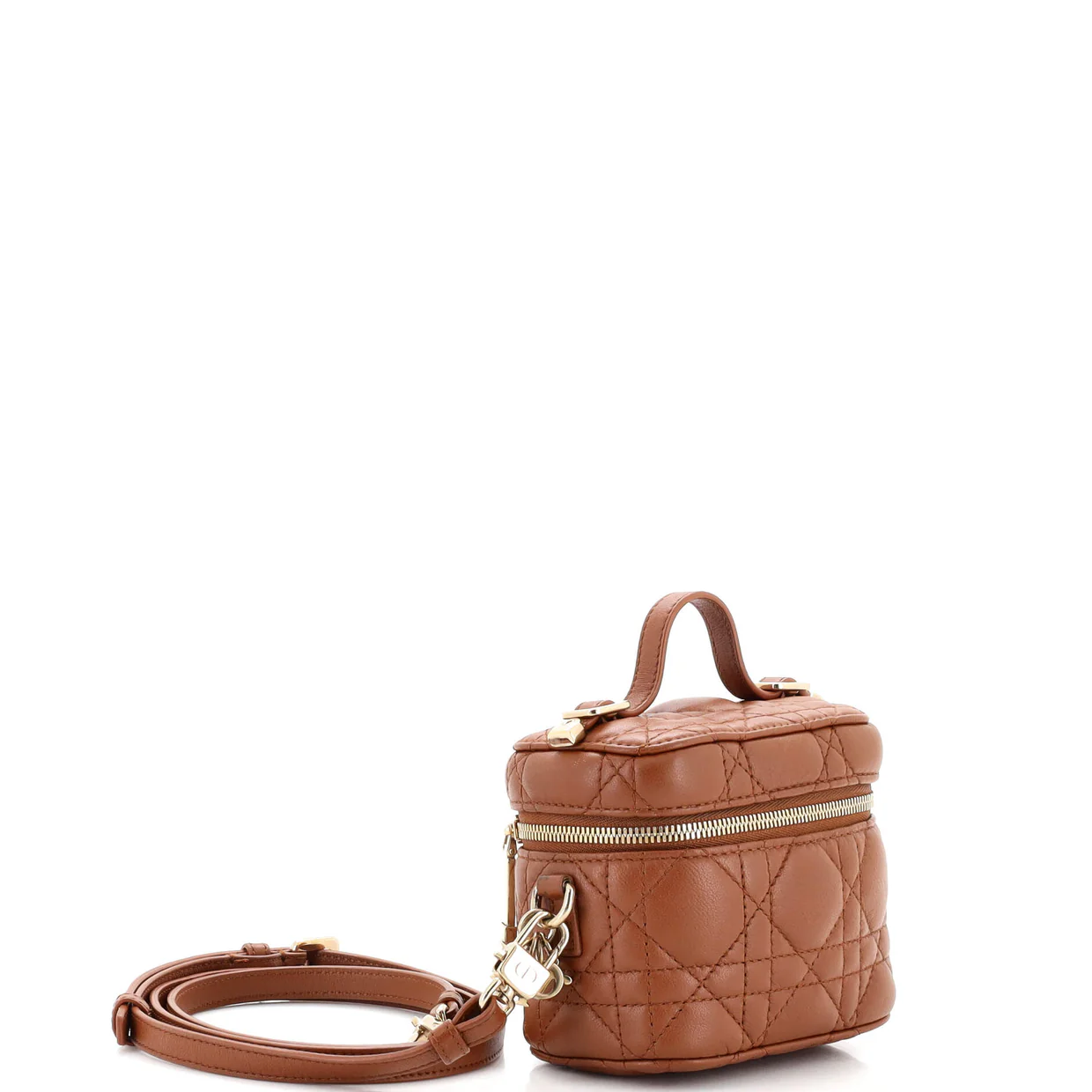 Lady Dior Vanity Case Cannage Quilt Lambskin Micro - Deep Luxury