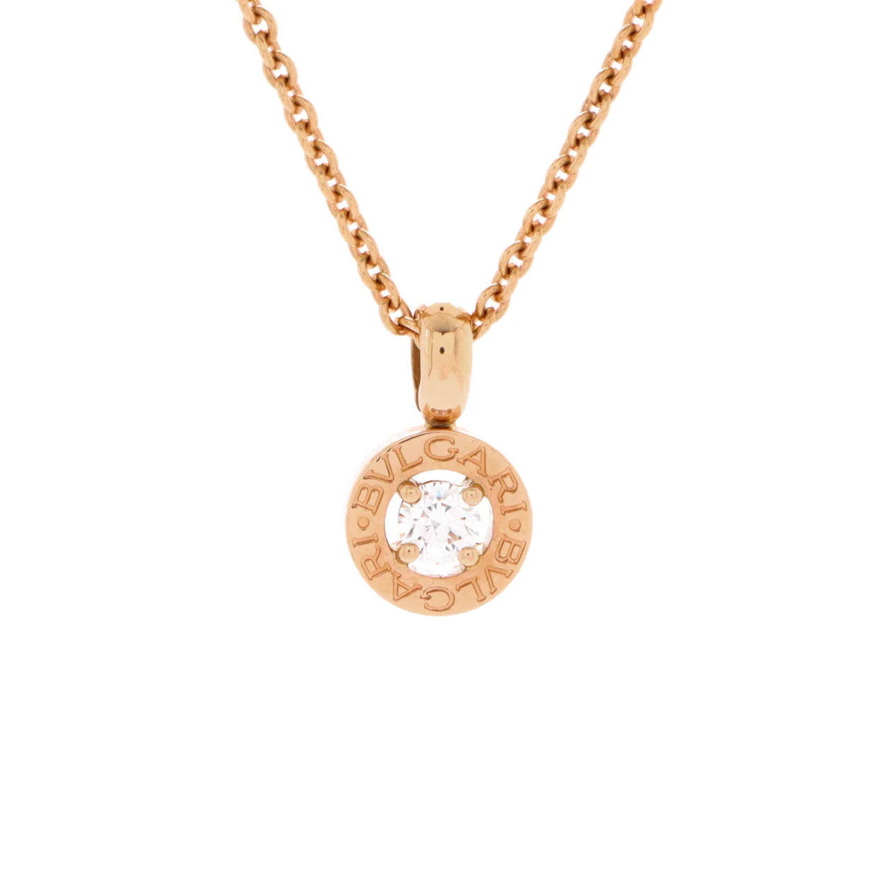 Bvlgari Bvlgari Pendant Necklace 18K Rose Gold with Diamond - Deep Luxury