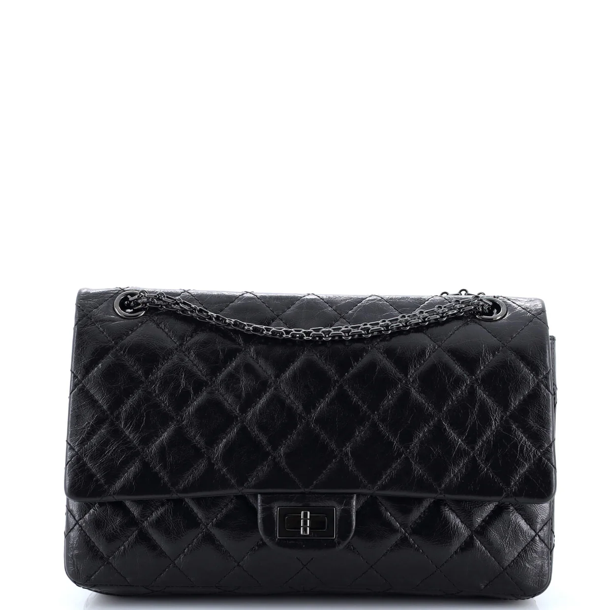 So Black Reissue 2.55 Flap Bag Quilted Glazed Calfskin 226 - Deep Luxury