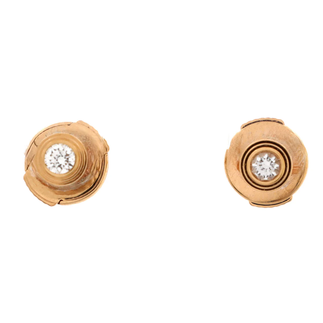 d'Amour Stud Earrings 18K Rose Gold and Diamonds Small - Deep Luxury