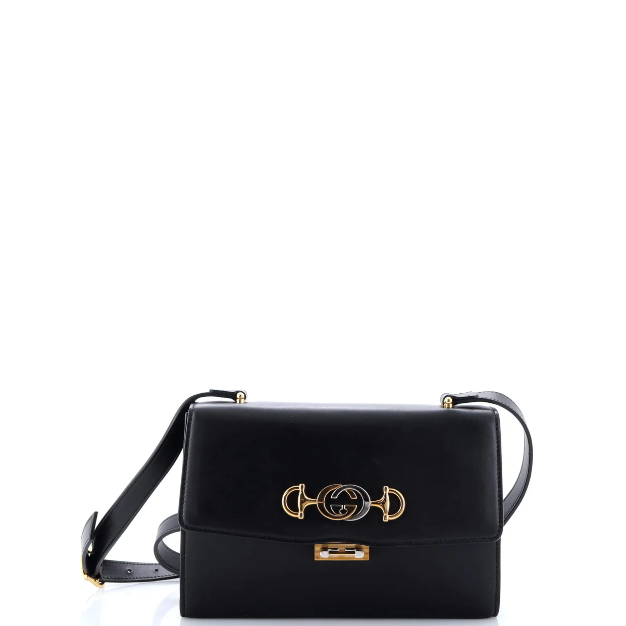 Zumi Flap Shoulder Bag Leather Small - Deep Luxury