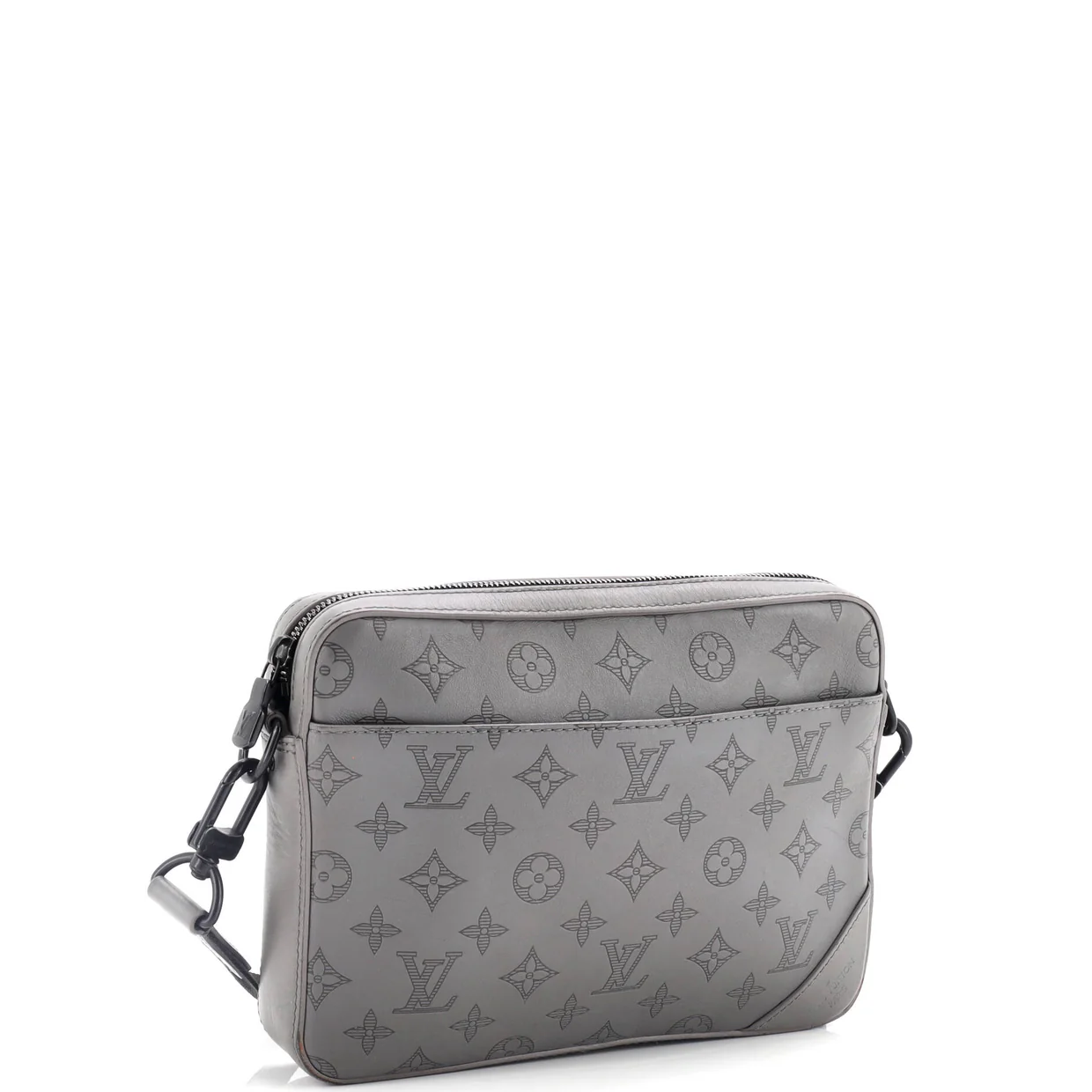 Duo Messenger Bag Monogram Shadow Leather - Deep Luxury