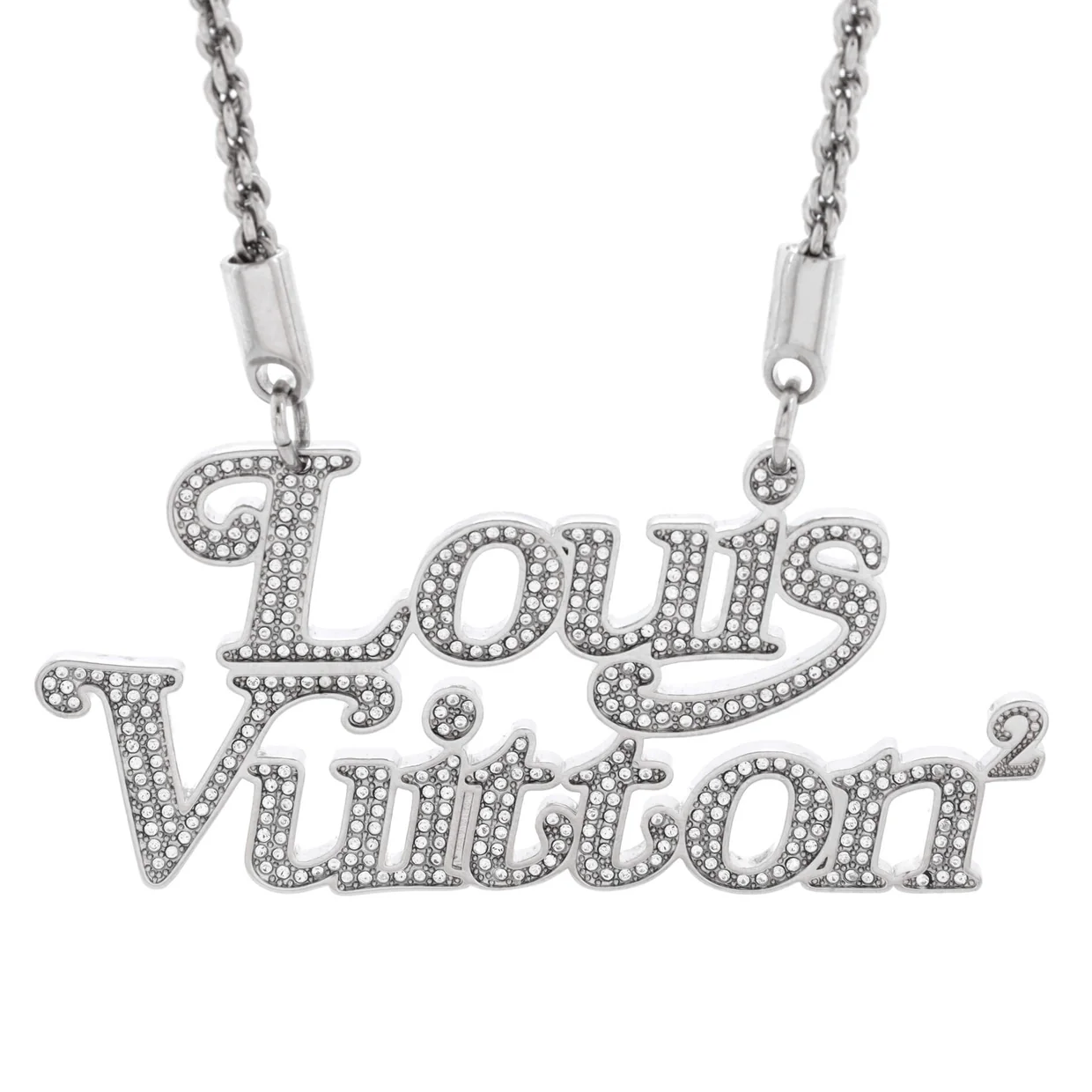 Nigo Squared Necklace Metal with Crystals - Deep Luxury