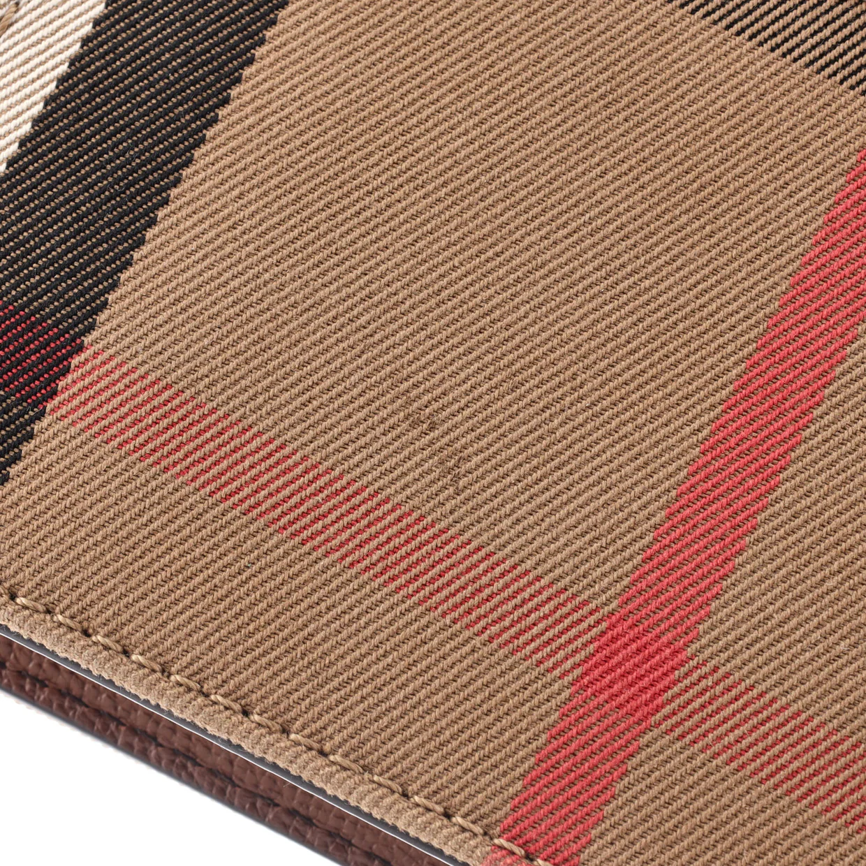 Hampshire Wallet on Chain Leather and House Check Canvas - Deep Luxury