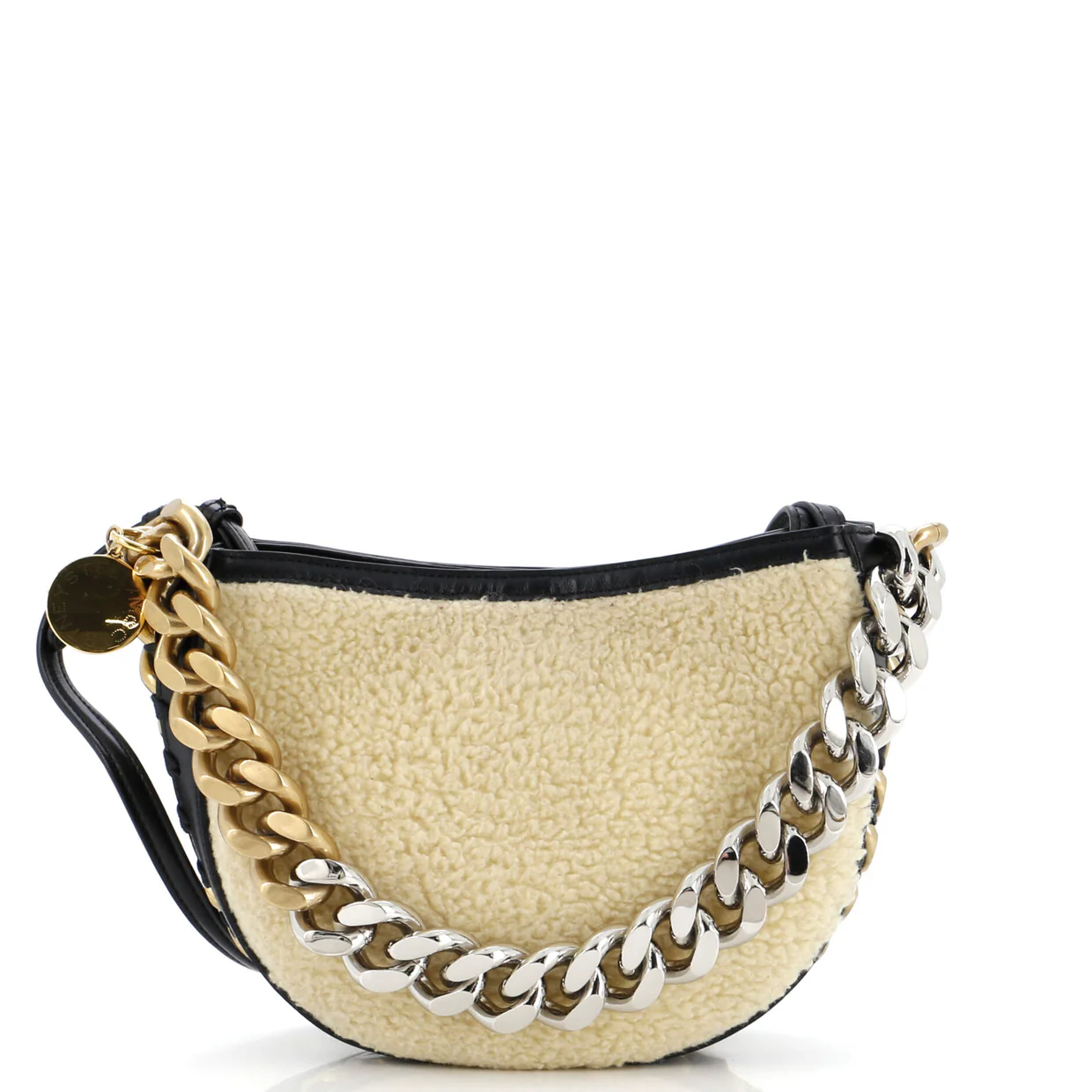 Frayme Shoulder Bag Faux Shearling and Faux Leather Small - Deep Luxury