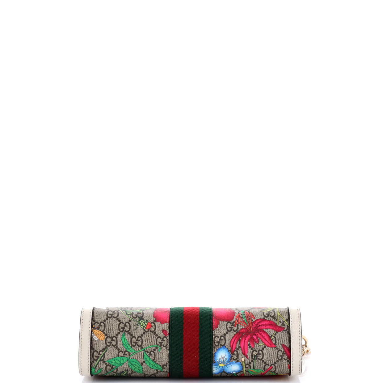 Ophidia Chain Shoulder Bag Flora GG Coated Canvas Small - Deep Luxury